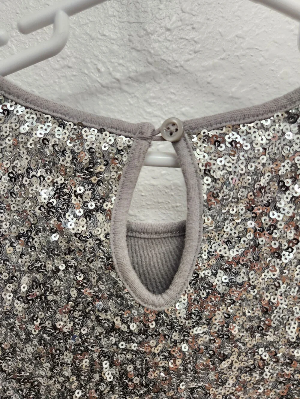 Sparkle Sequin Mesh Party Dress Girls - Silver Gray Sz 6/7 Small Gap Kids